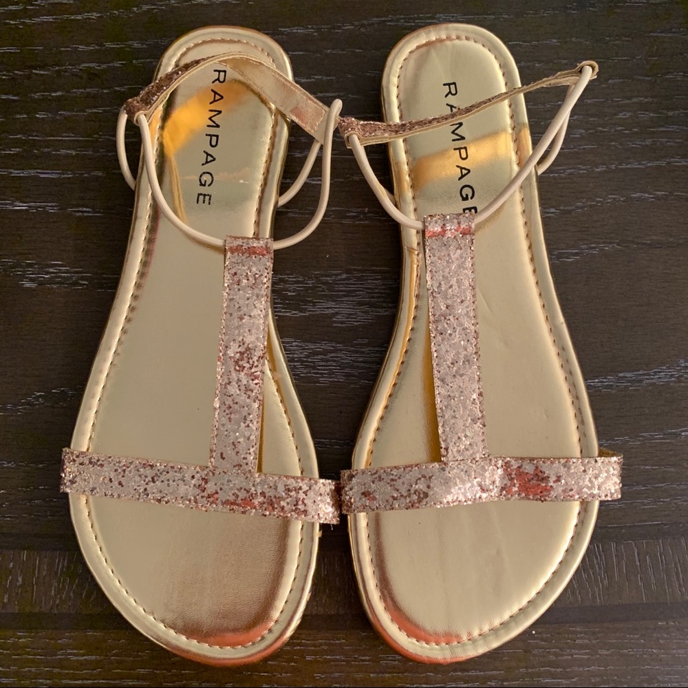 Flat gold sandals from Rampage